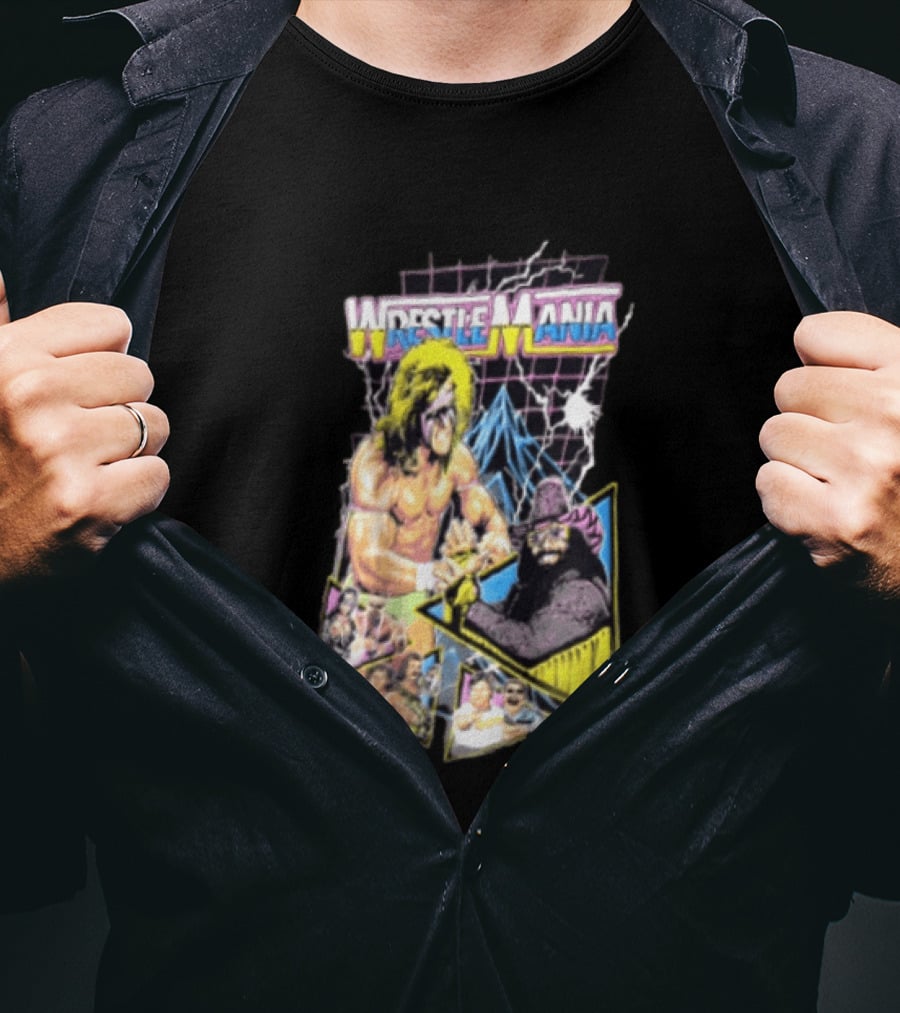 WWE Wrestlemania VI Ultimate Warrior Vs Macho Man Randy Savage Retro 1990s T-Shirt