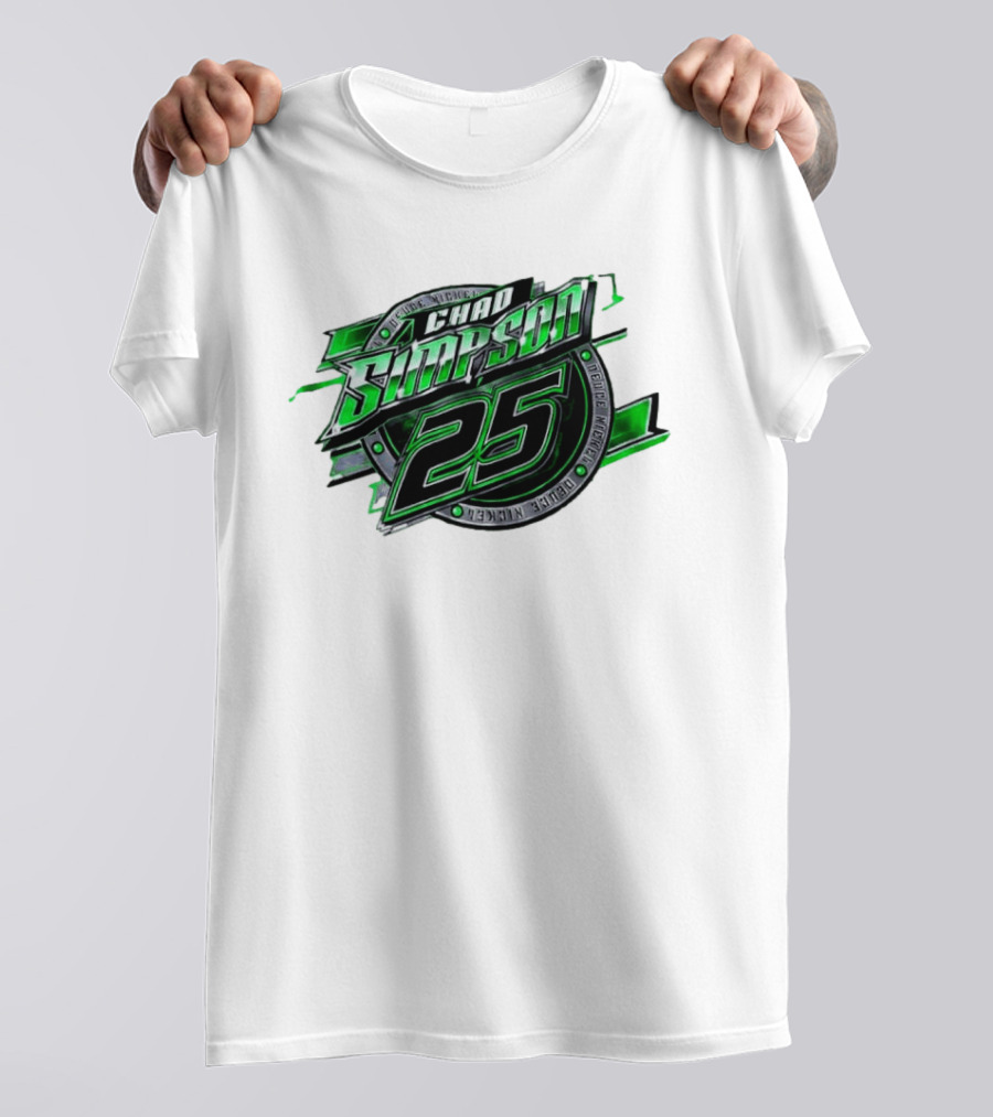 Chad Simpson 25 Deuce Nickel Racing Green Black Christian Series T-Shirt