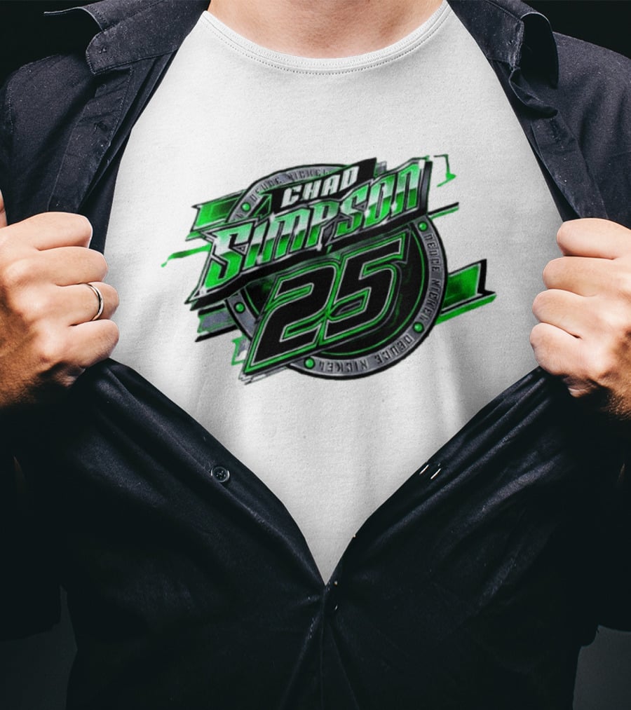 Chad Simpson 25 Deuce Nickel Racing Green Black Christian Series T-Shirt