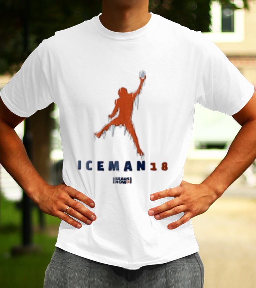 Chicago Bears Iceman 18 Now Frozen Football Player Jumpman Pose Icicles T-Shirt