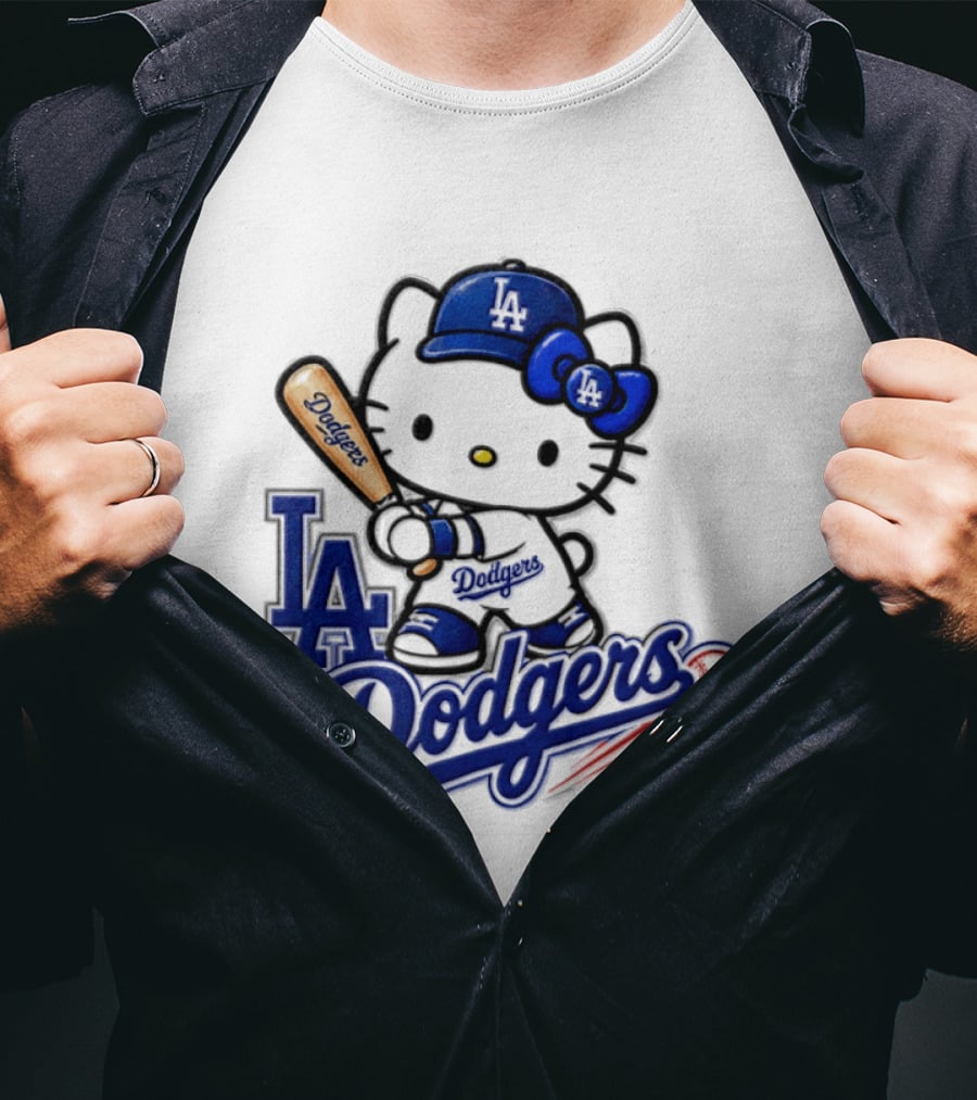 Hello Kitty Los Angeles Dodgers 2026 MLB Baseball Collaboration T-Shirt