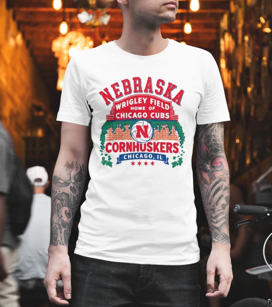 Nebraska Cornhuskers Volleyball Wrigley Field Home Of Chicago Cubs 2026 Chicago IL T-Shirt