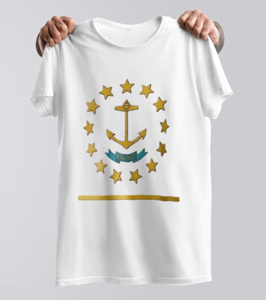 Rhode Island Hope Anchor With Stars T-Shirt