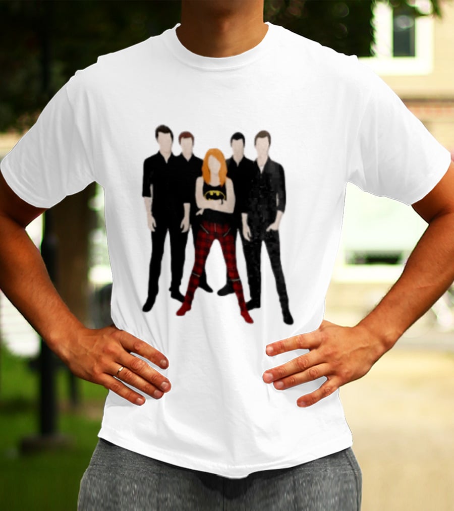 Vector Alternative Rock Band With Bat Symbol And Checkered Pants T-Shirt