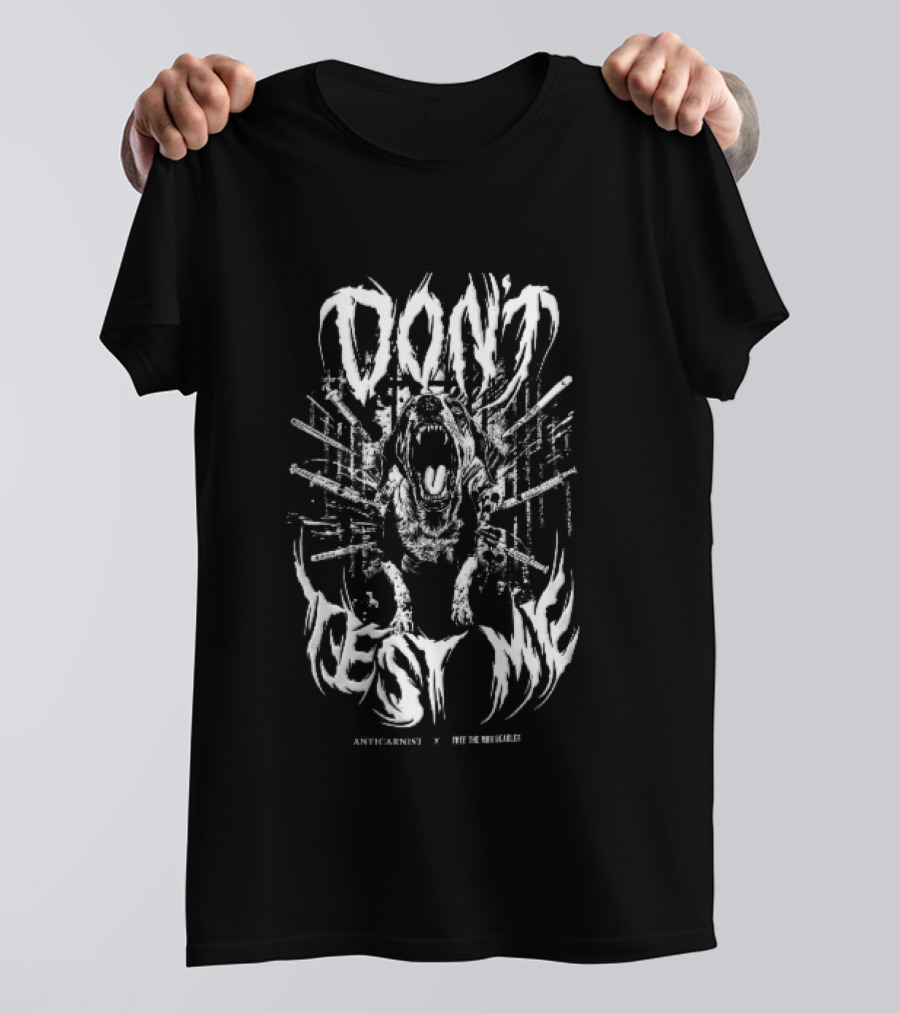 Anticarnist Dont Test Me Free The Mbr Beagles Snarling Dog Syringes Scalpels Cage Bars T-Shirt