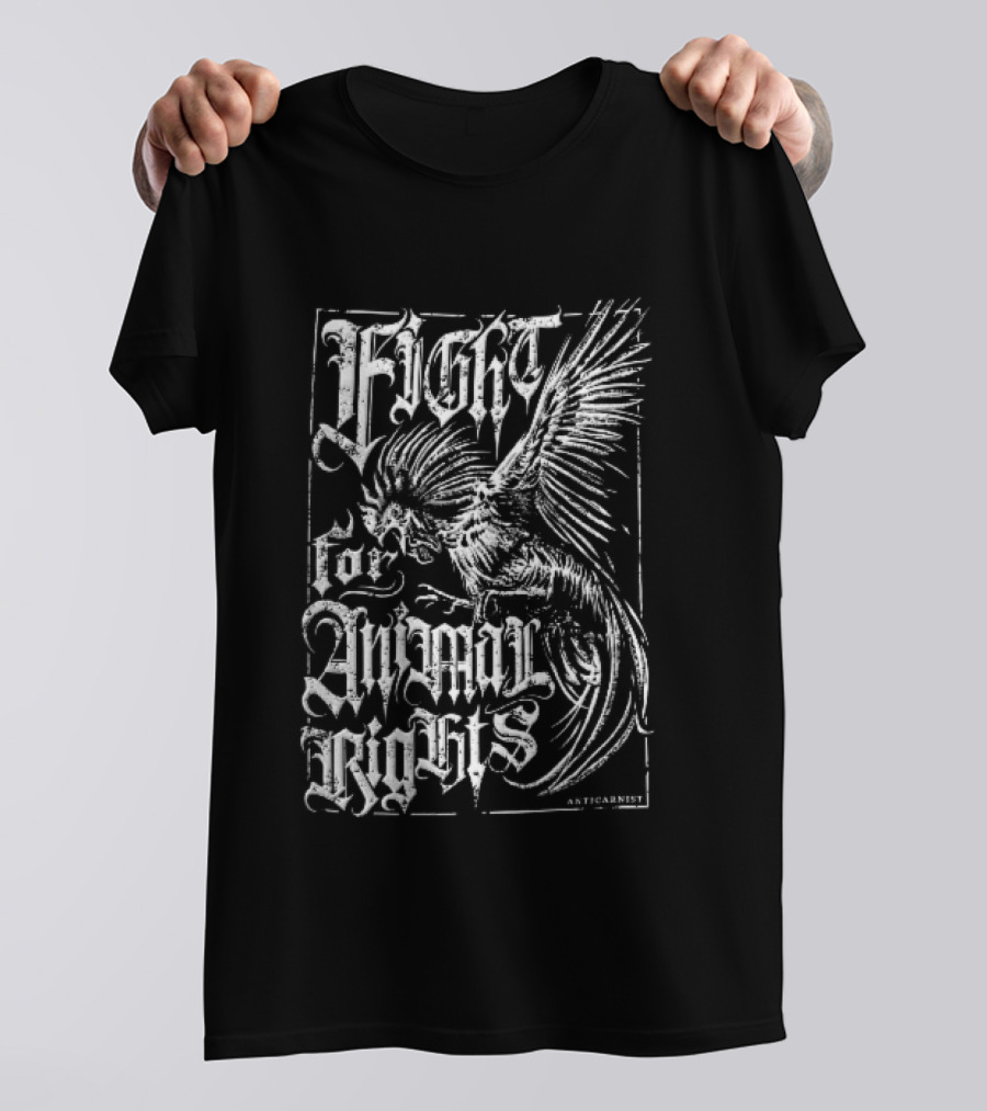 Anticarnist Fight For Animal Rights Aggressive Rooster Gothic T-Shirt