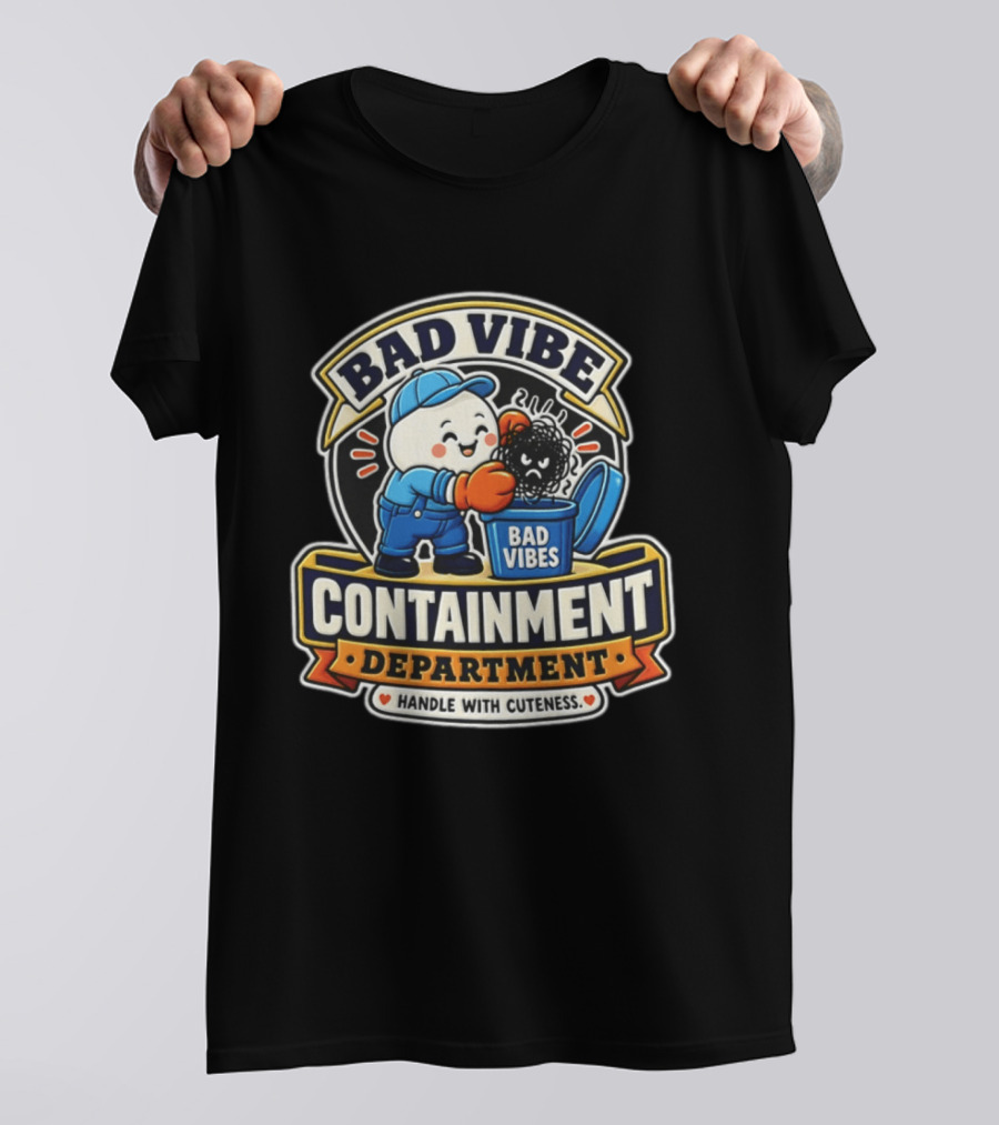 Bad Vibe Containment Department Handle With Cuteness T-Shirt