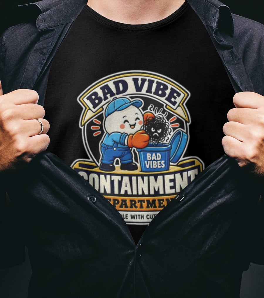 Bad Vibe Containment Department Handle With Cuteness T-Shirt