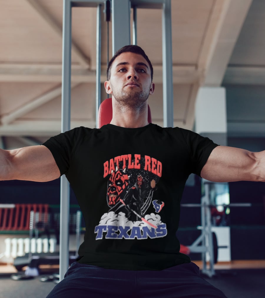 Battle Red Texans Football Star Wars Darth Maul NFL T-Shirt