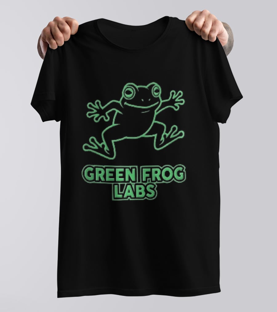 Green Frog Labs Cartoon Sprawling Amphibian Line T-Shirt