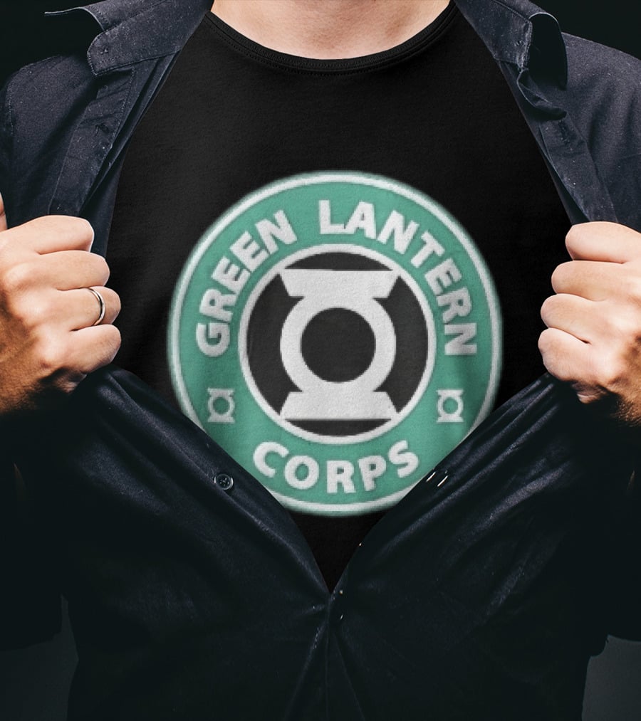Green Lantern Corps Circular Coffee Power Ring T-Shirt