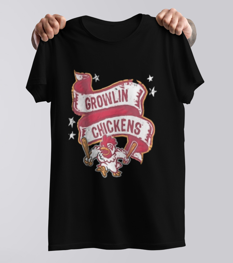 Growlin Chickens Northwest Arkansas Naturals Baseball MiLB Mascot Team Banner T-Shirt