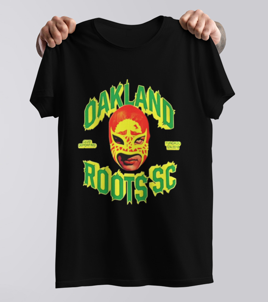 Oakland Roots SC Mucho Punk Máscara Luchador Club Deportivo Fundado En 2018 T-Shirt