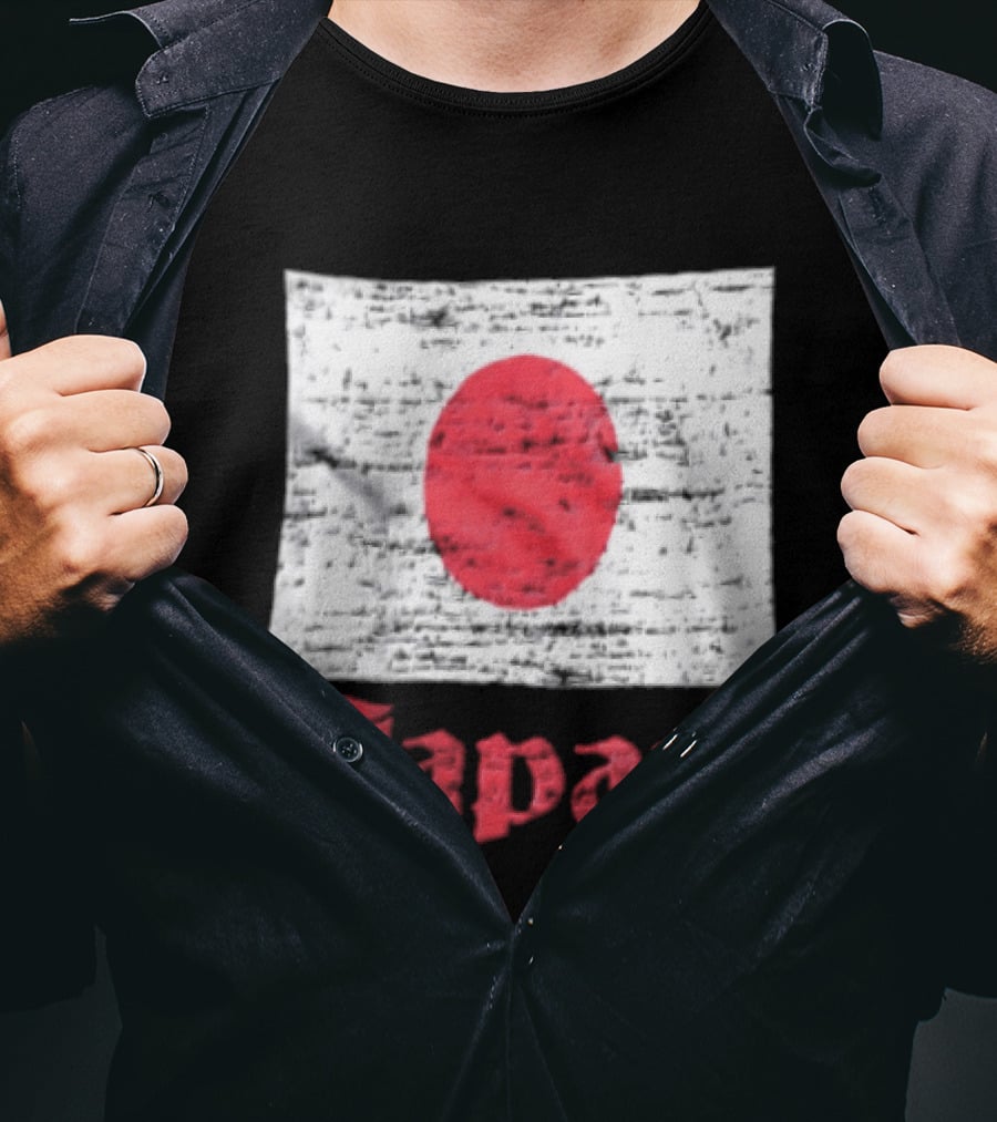 Japan Flag Distressed Style Red Dot Vintage Look T-Shirt