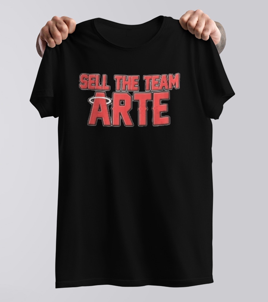 Sell The Team Arte Los Angeles Angels MLB Red Block Halo T-Shirt