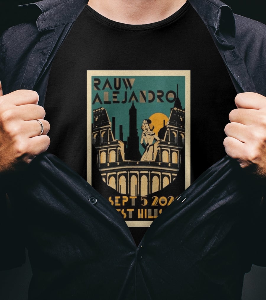 Rauw Alejandro Sept 5 2026 Forest Hills Stadium Art Deco T-Shirt