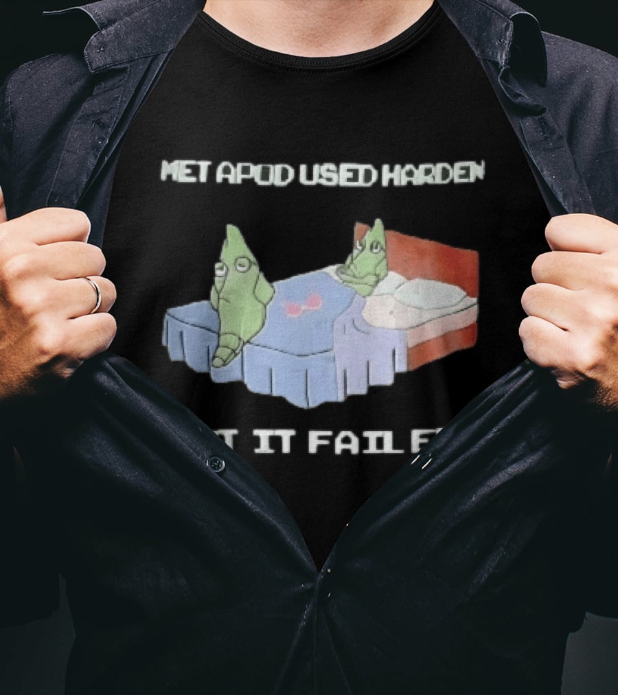Metapod Used Harden But It Failed Cartoon Sad Characters In Bed T-Shirt