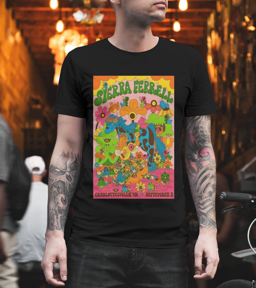 Sierra Ferrell Concert September 8 Charlottesville VA Psychedelic Floral T-Shirt