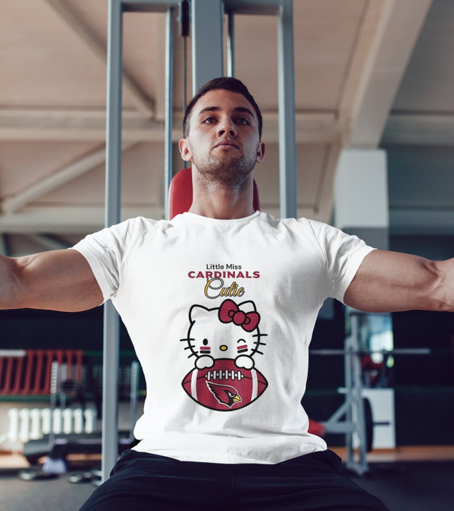 Little Miss Cardinals Cutie Hello Kitty Football T-Shirt