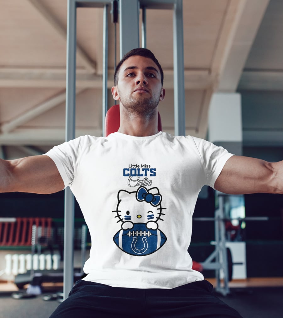 Little Miss Colts Cutie Hello Kitty Football T-Shirt