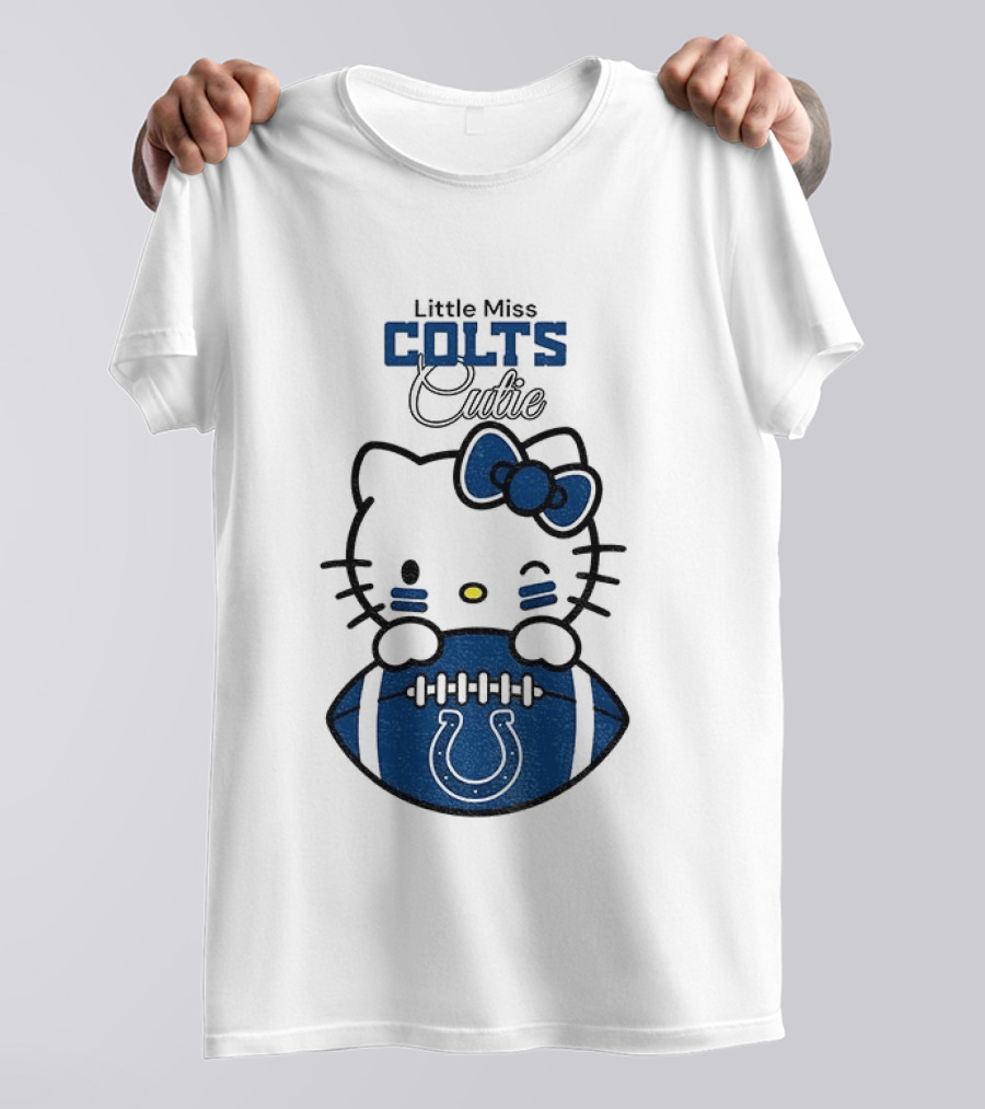Little Miss Colts Cutie Hello Kitty Football T-Shirt