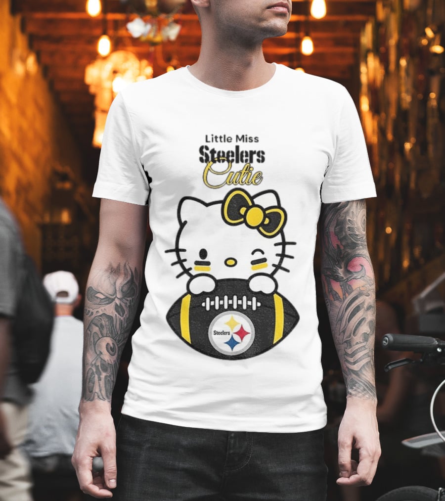 Hello Kitty Little Miss Steelers Cutie Football T-Shirt