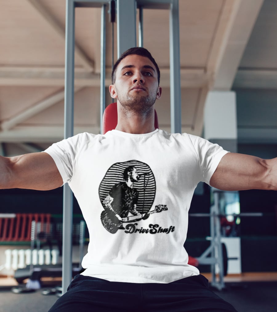 Drive Shaft Bassist Microphone Striped Halftone T-Shirt