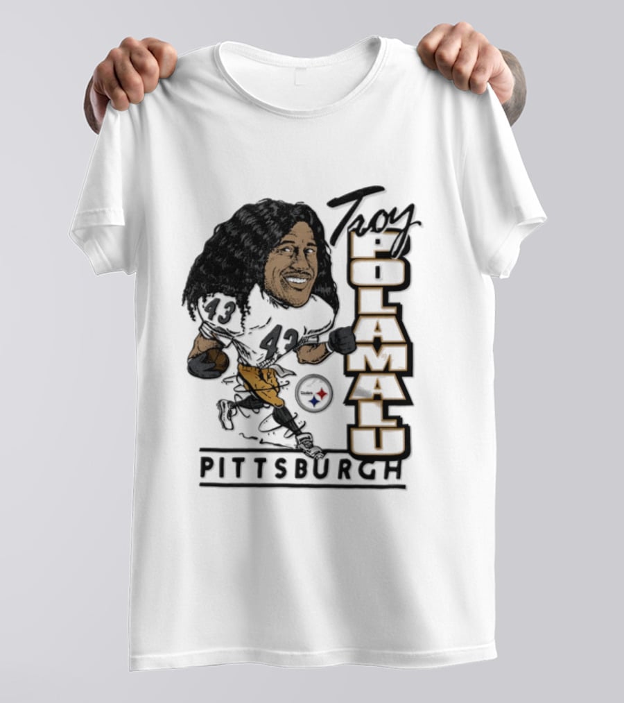 Troy Polamalu Pittsburgh Steelers 43 Caricature T-Shirt