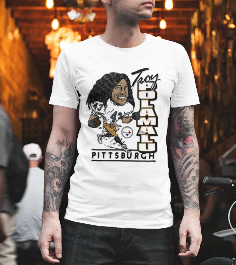 Troy Polamalu Pittsburgh Steelers 43 Caricature T-Shirt