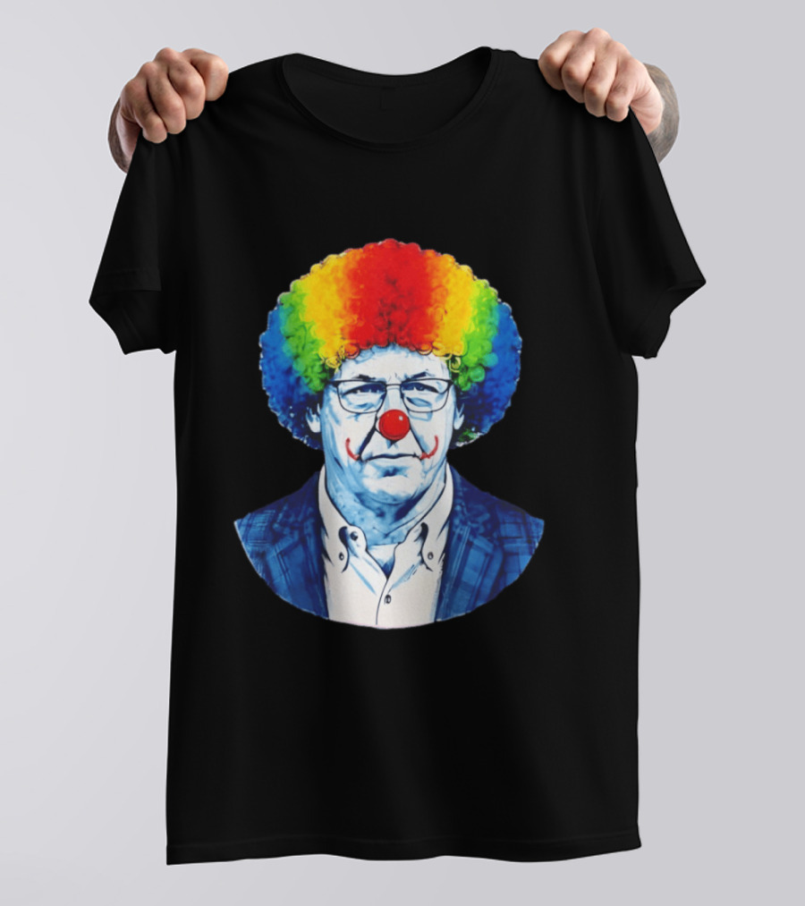 LSU Tigers Football Coach Brian Kelly Clown Red Nose Rainbow Wig T-Shirt
