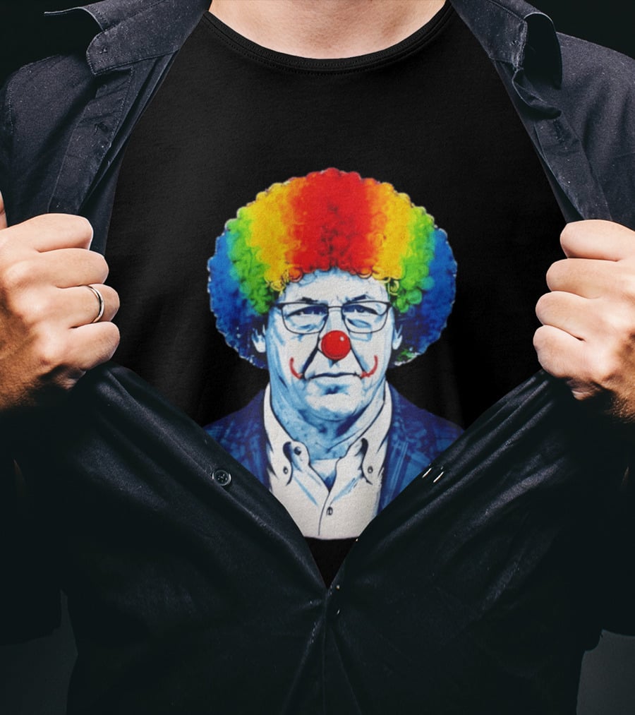 LSU Tigers Football Coach Brian Kelly Clown Red Nose Rainbow Wig T-Shirt
