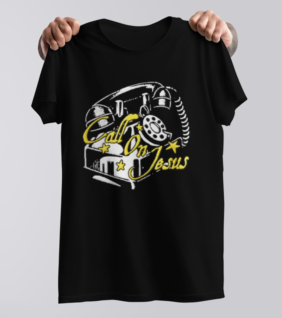 Call On Jesus Rotary Telephone Yellow Stars T-Shirt
