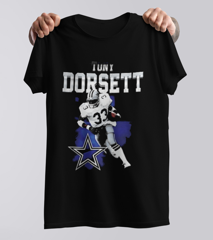 Dallas Cowboys Tony Dorsett Star 33 Paint Effect T-Shirt