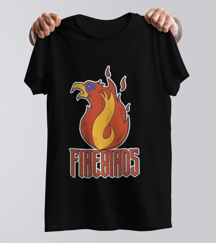 Firebirds Flaming Phoenix Head Flame Cartoon T-Shirt