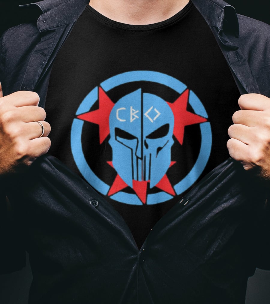 Jeffery Simmons CBO Skull Blue Red Star T-Shirt