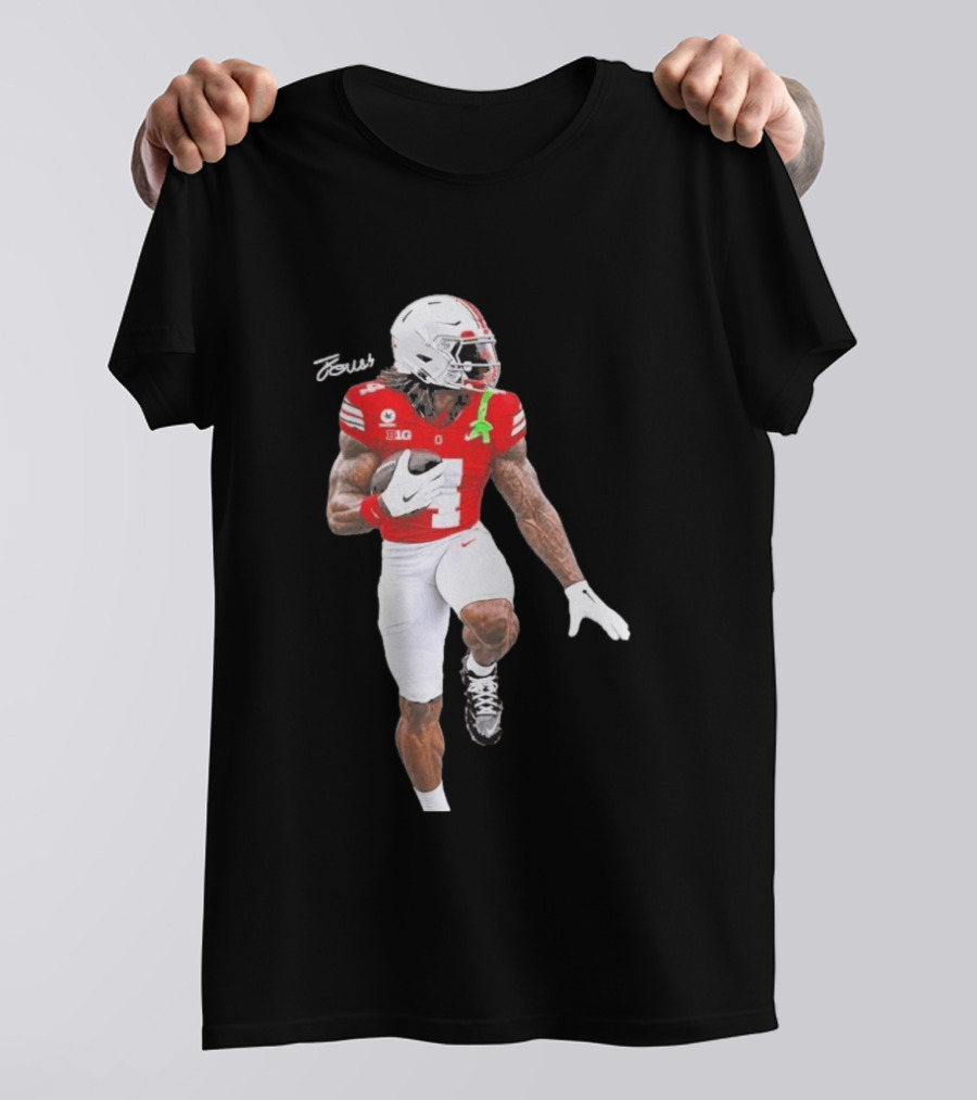 Jeremiah Smith Ohio State Heisman Candidate Football Player Jersey Four T-Shirt