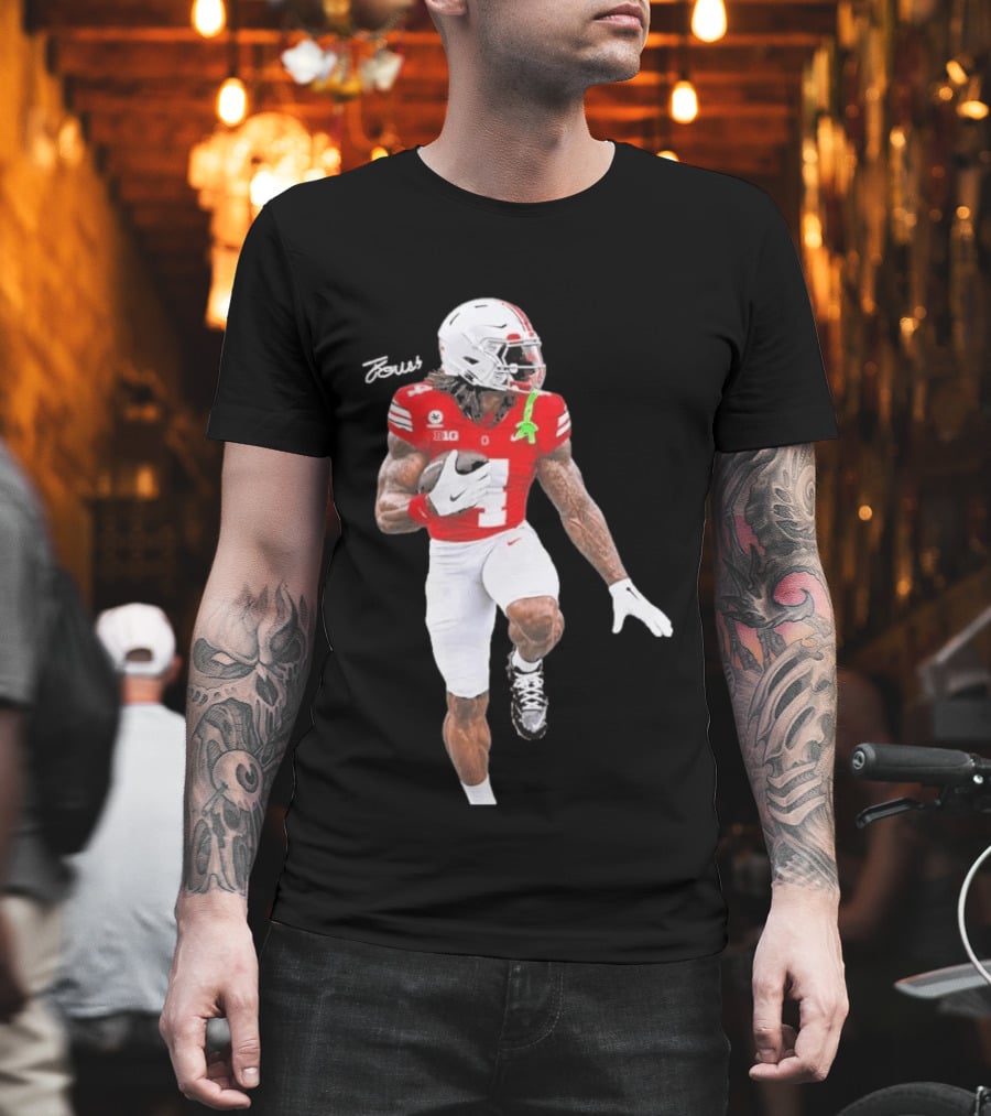 Jeremiah Smith Ohio State Heisman Candidate Football Player Jersey Four T-Shirt