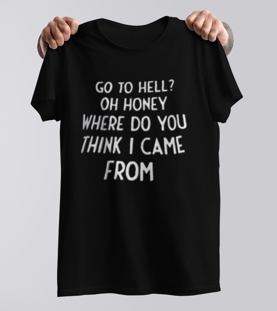 Go To Hell Oh Honey Where Do You Think I Came From Witty T-Shirt
