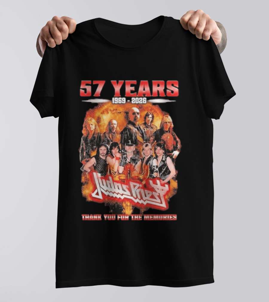 Judas Priest 57 Years 1969 2026 Thank You For The Memories T-Shirt