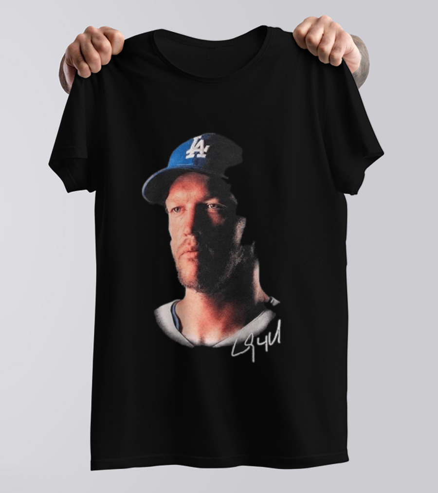Kike Hernandez Wears Clayton Kershaw Face LA Dodgers Signature T-Shirt
