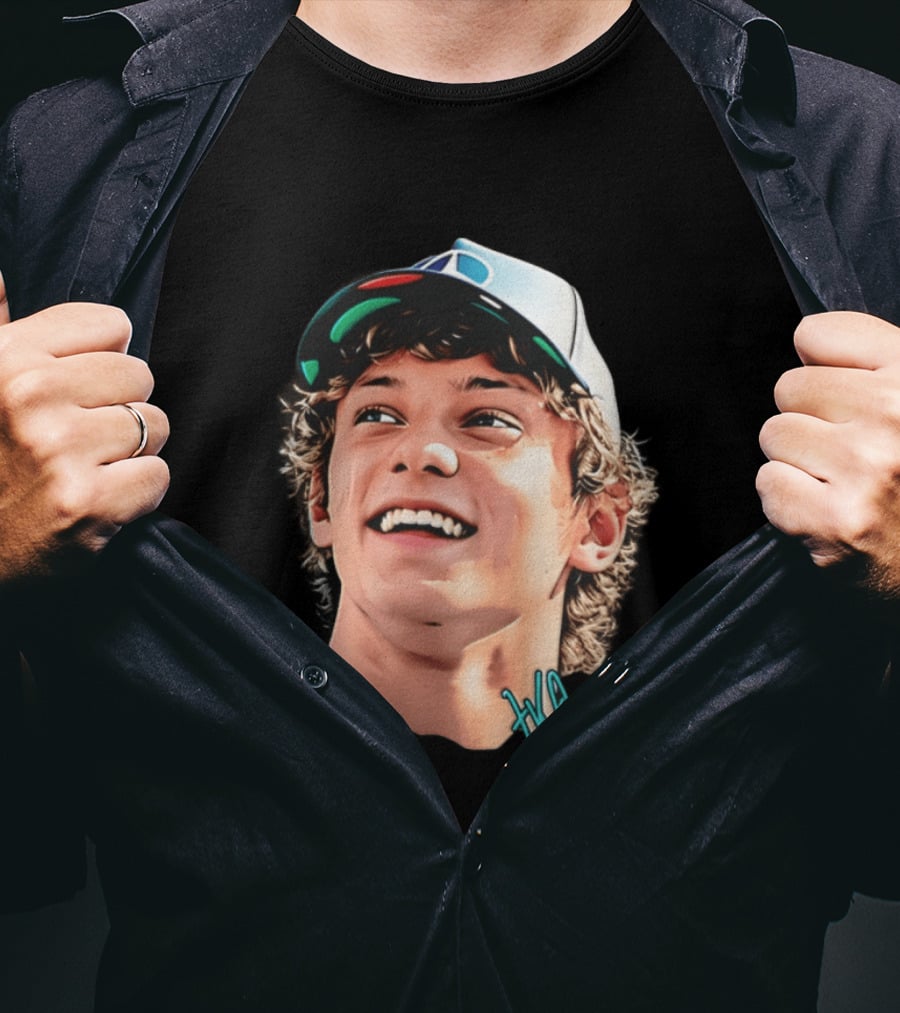 Kimi Antonelli F1 Team Smiley Big Head Signature Cap Racing T-Shirt