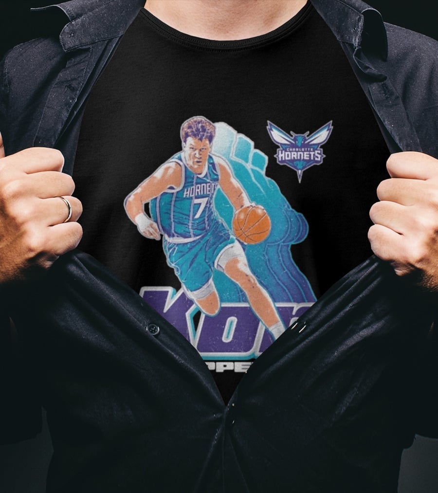 Kon Knueppel Charlotte Hornets NBA Player Number 7 Draft Pick 500 Level Edition T-Shirt