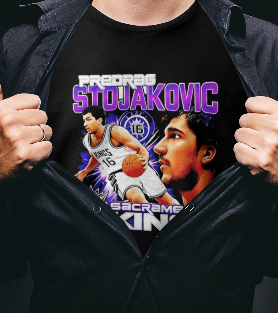 Stojakovic Sacramento Kings Basketball Legend Player NBA T-Shirt