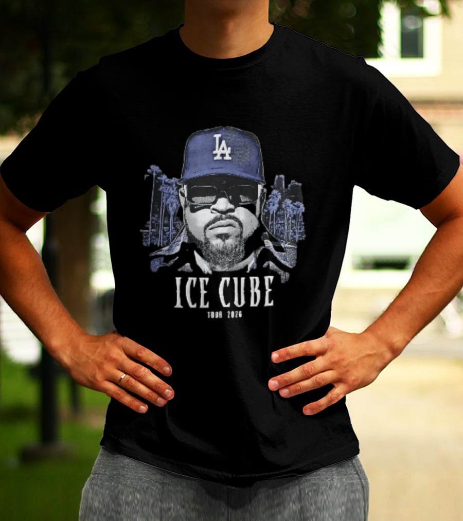 Ice Cube Los Angeles Dodgers MLB Tour 2026 Palm Trees Sunglasses Cap T-Shirt