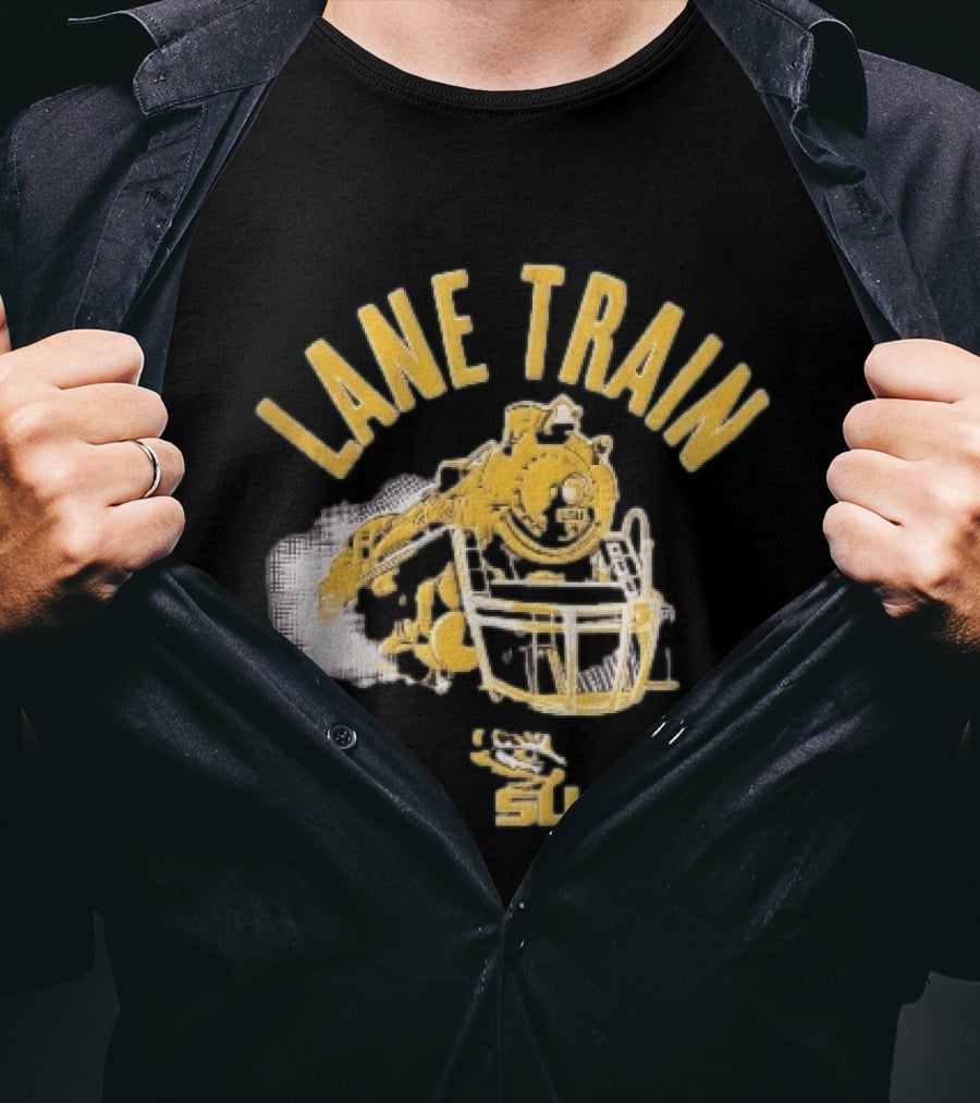 Lane Train Yellow Steam Lsu Tigers NCAA Locomotive Helmet Smoke T-Shirt