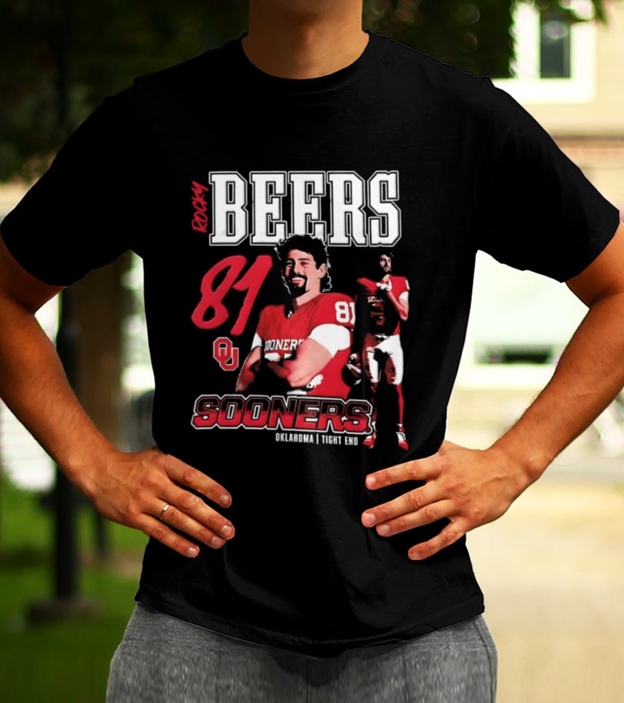 Rocky Beers 81 Oklahoma Sooners Tight End Football Team T-Shirt
