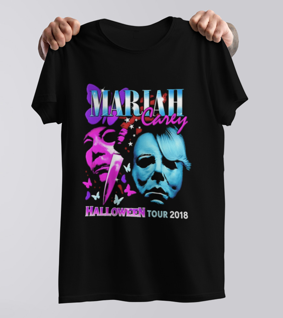 Mariah Carey Halloween Tour 2018 Pop Music Butterfly Mask Knife T-Shirt