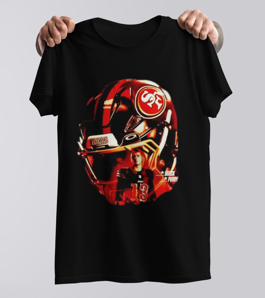 San Francisco 49ers Brock Purdy 13 Football Helmet NFL Night T-Shirt