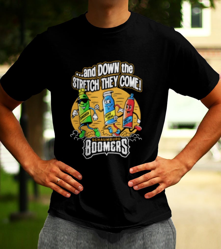 Schaumburg Boomers Racing Condiments Down The Stretch They Come T-Shirt