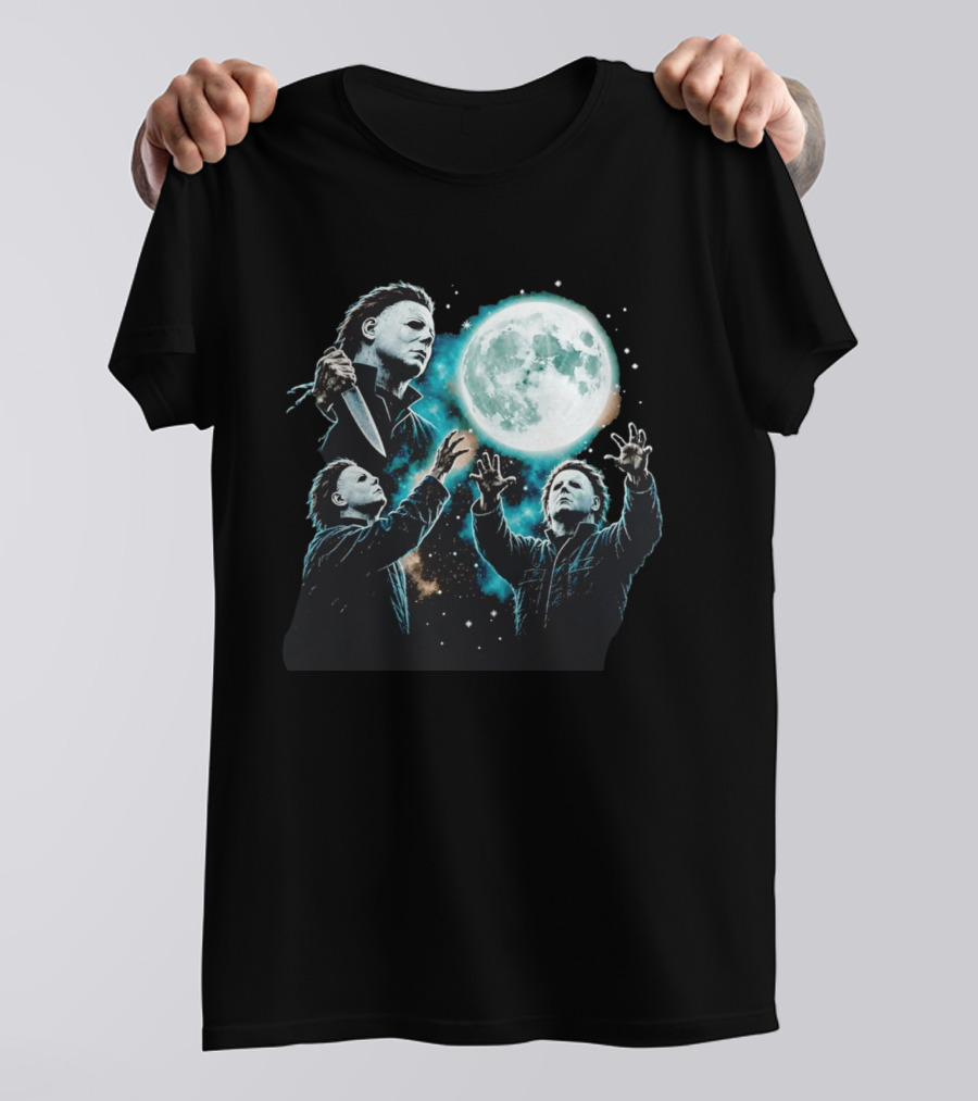 Michael Myers Halloween Moon Knife Scene T-Shirt
